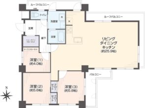 間取り：3LDK / 床面積：85.85m² / バルコニー：6.16m²