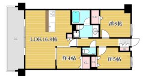 間取り：3LDK / 床面積：70.20m² / バルコニー：12.52m²